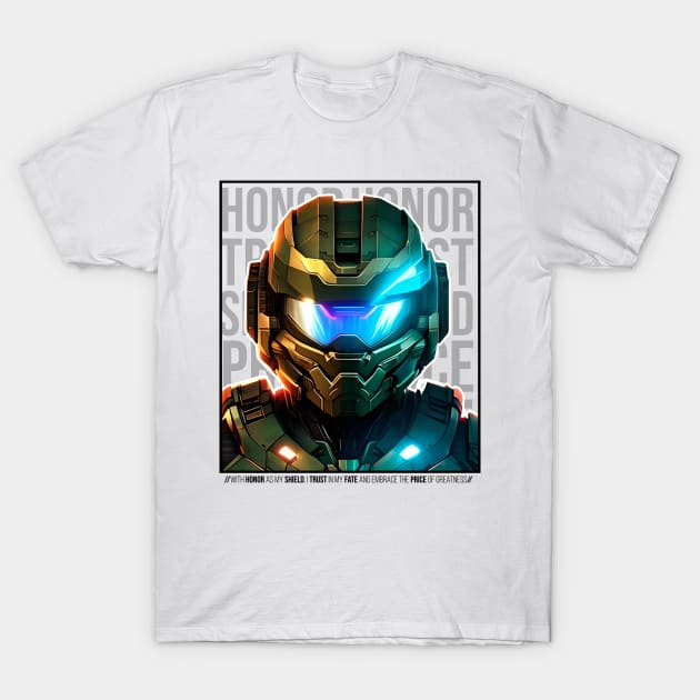 Halo game quotes - Master chief - Spartan 117 - Half white v3 T-Shirt by trino21